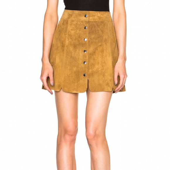 Isabel Marant Dresses & Skirts - Isabel Marant Suede Scalloped A Line Mini Skirt